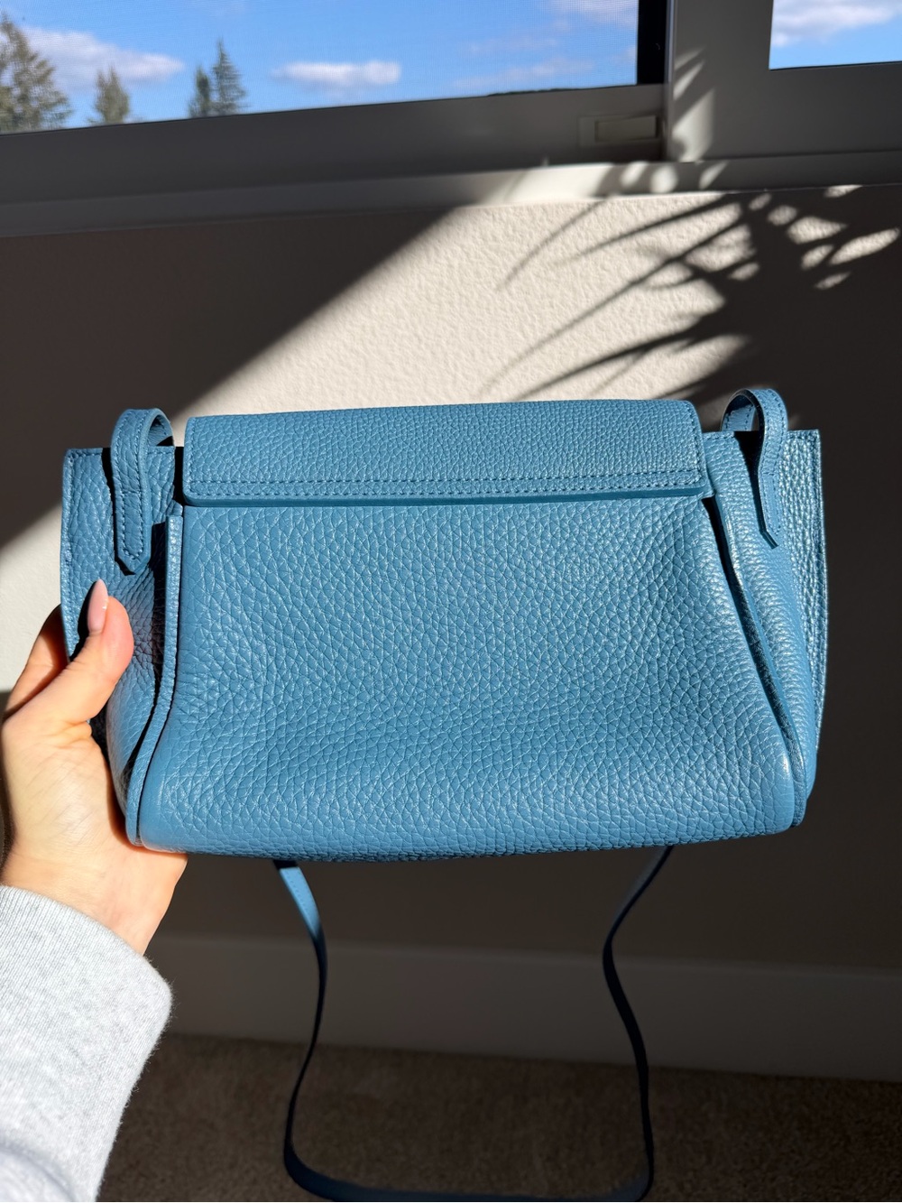 Longchamp Pénélope Leather Crossbody Bag - Pilot Blue - Picture 6 of 11